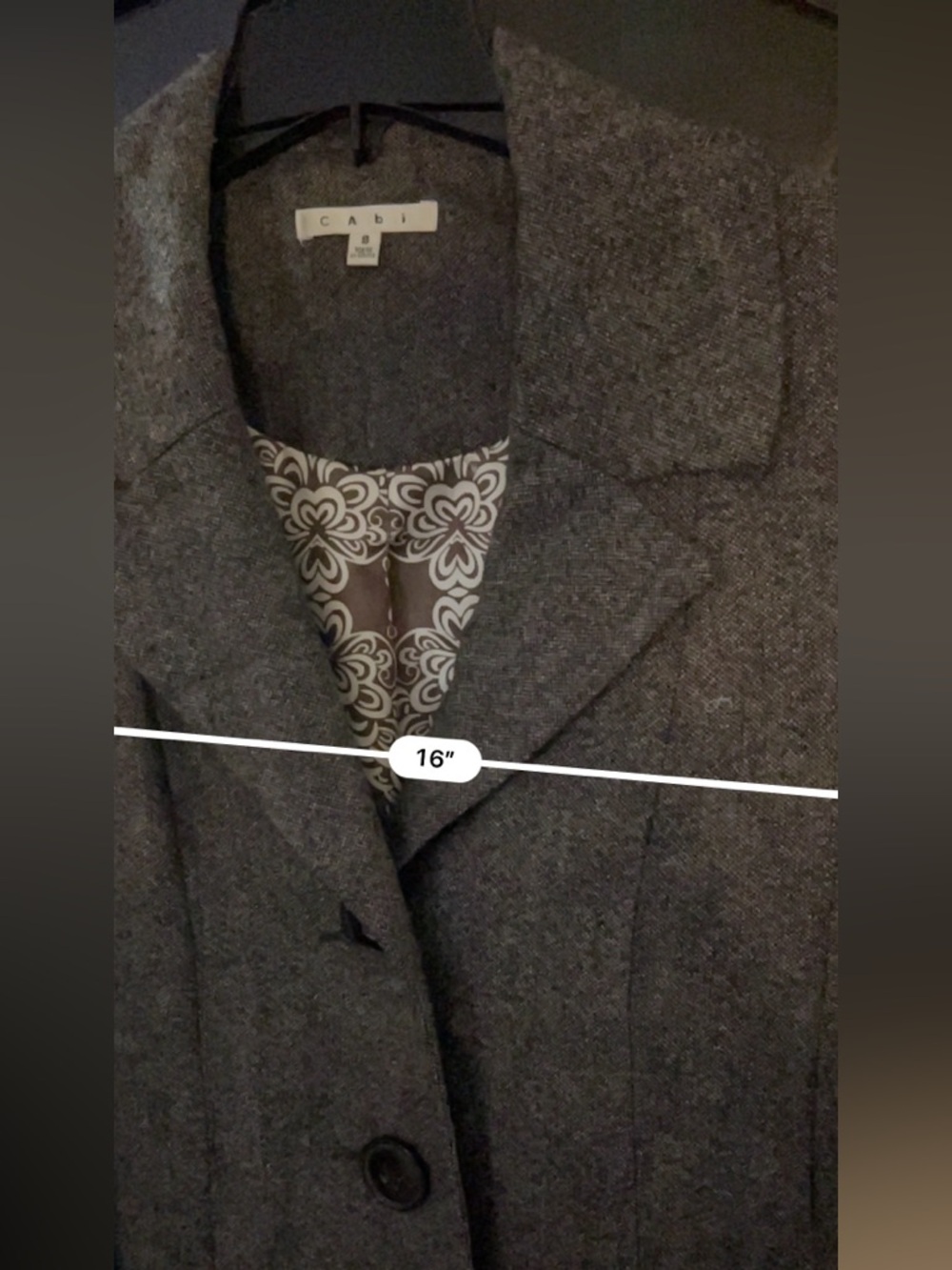 CAbi Taupe-Gray A-Line Wool-Blend Pea Coat 8 - Picture 15 of 16